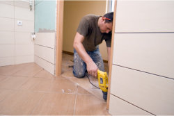 carpentry working on the door